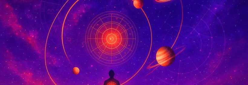 the man looking at the retrograding planets
